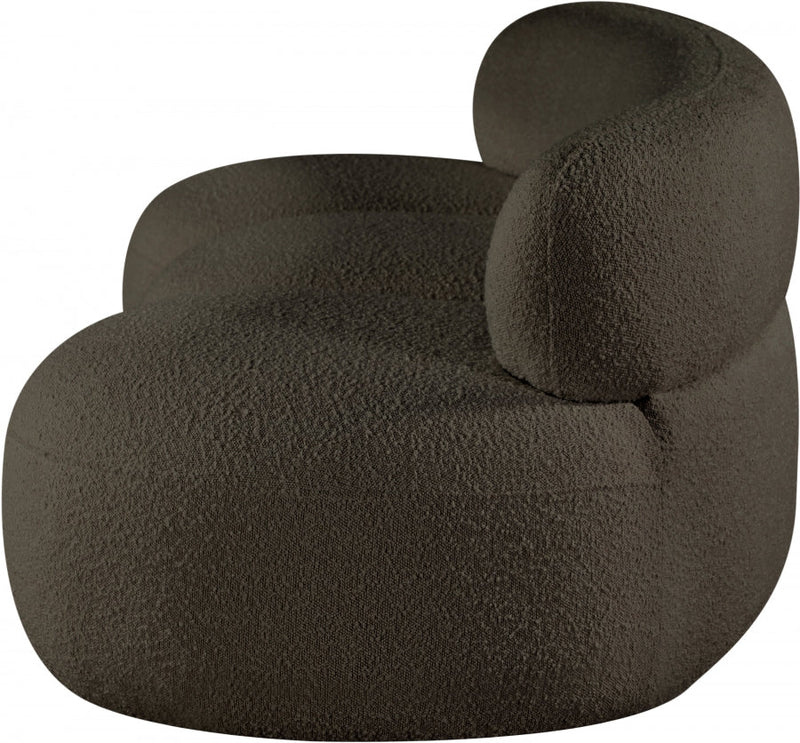 Venti 65" Boucle Fabric Upholstered Loveseat in Brown - 140Brown-L