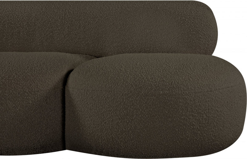 Venti 65" Boucle Fabric Upholstered Loveseat in Brown - 140Brown-L
