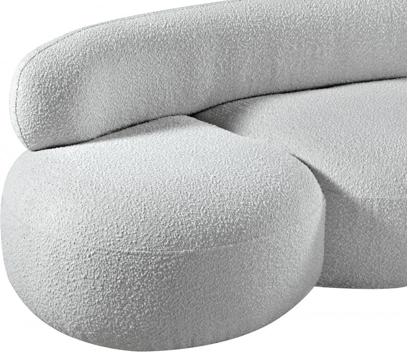 Venti 65" Boucle Fabric Upholstered Loveseat in Grey - 140Grey-L