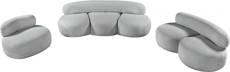 Venti 65" Boucle Fabric Upholstered Loveseat in Grey - 140Grey-L