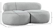 Venti 65" Boucle Fabric Upholstered Loveseat in Grey - 140Grey-L