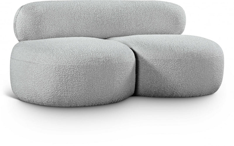 Venti 65" Boucle Fabric Upholstered Loveseat in Grey - 140Grey-L