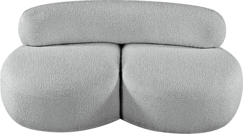 Venti 65" Boucle Fabric Upholstered Loveseat in Grey - 140Grey-L