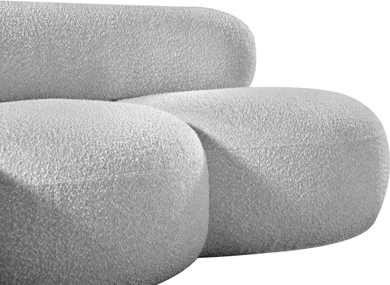 Venti 65" Boucle Fabric Upholstered Loveseat in Grey - 140Grey-L