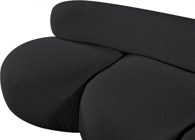 Venti 88.5" Boucle Fabric Upholstered Sofa in Black - 140Black-S