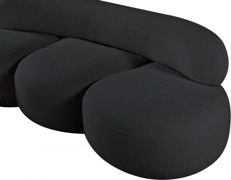 Venti 88.5" Boucle Fabric Upholstered Sofa in Black - 140Black-S