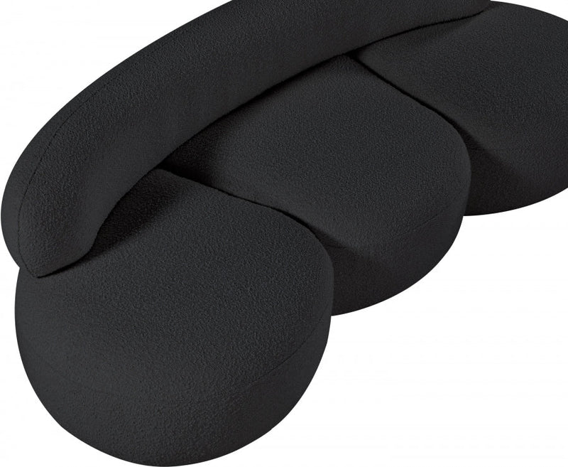 Venti 88.5" Boucle Fabric Upholstered Sofa in Black - 140Black-S