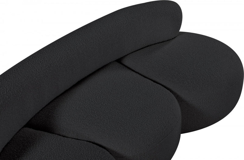 Venti 88.5" Boucle Fabric Upholstered Sofa in Black - 140Black-S