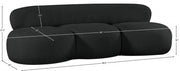 Venti 88.5" Boucle Fabric Upholstered Sofa in Black - 140Black-S
