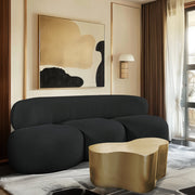 Venti 88.5" Boucle Fabric Upholstered Sofa in Black - 140Black-S