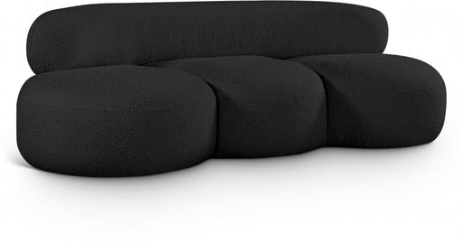 Venti 88.5" Boucle Fabric Upholstered Sofa in Black - 140Black-S