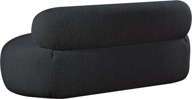Venti 88.5" Boucle Fabric Upholstered Sofa in Black - 140Black-S