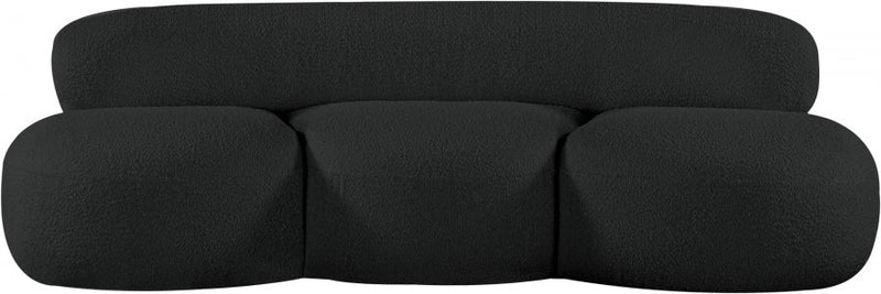 Venti 88.5" Boucle Fabric Upholstered Sofa in Black - 140Black-S