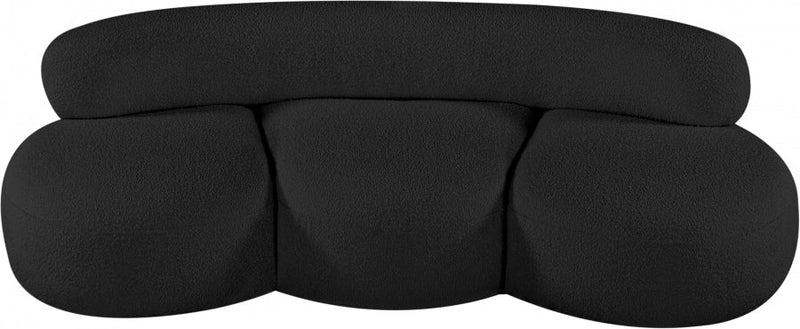Venti 88.5" Boucle Fabric Upholstered Sofa in Black - 140Black-S