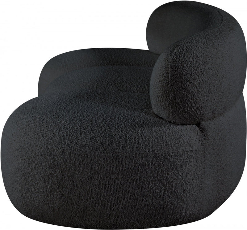 Venti 88.5" Boucle Fabric Upholstered Sofa in Black - 140Black-S