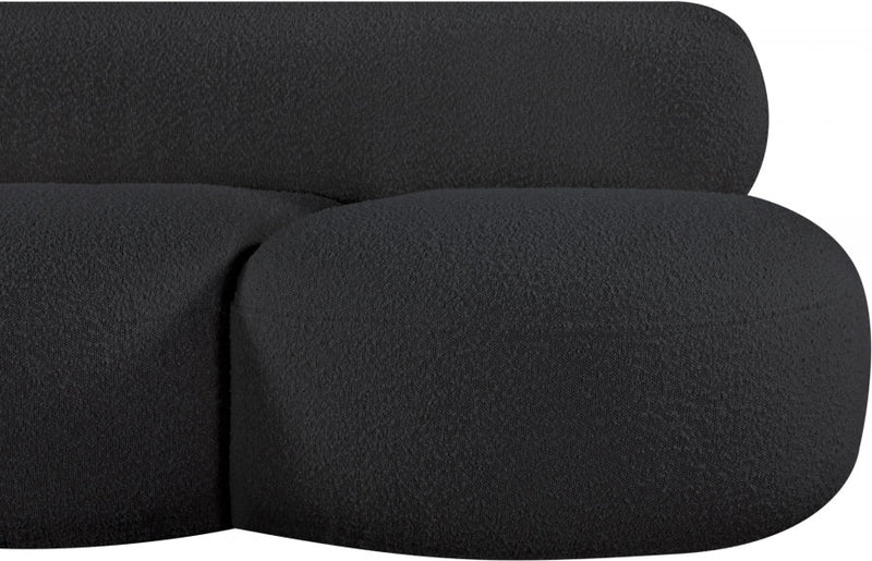 Venti 88.5" Boucle Fabric Upholstered Sofa in Black - 140Black-S