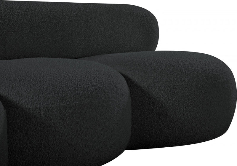 Venti 88.5" Boucle Fabric Upholstered Sofa in Black - 140Black-S