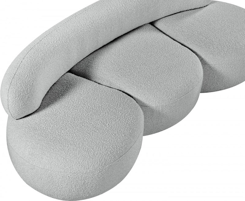 Venti 88.5" Boucle Fabric Upholstered Sofa in Grey - 140Grey-S