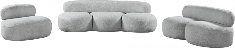 Venti 88.5" Boucle Fabric Upholstered Sofa in Grey - 140Grey-S