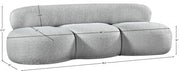 Venti 88.5" Boucle Fabric Upholstered Sofa in Grey - 140Grey-S