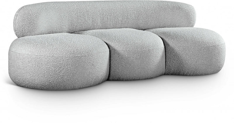Venti 88.5" Boucle Fabric Upholstered Sofa in Grey - 140Grey-S