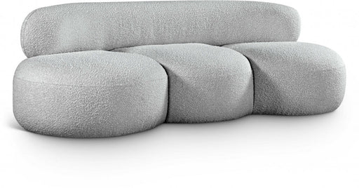Venti 88.5" Boucle Fabric Upholstered Sofa in Grey - 140Grey-S
