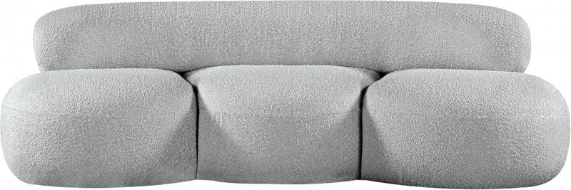 Venti 88.5" Boucle Fabric Upholstered Sofa in Grey - 140Grey-S