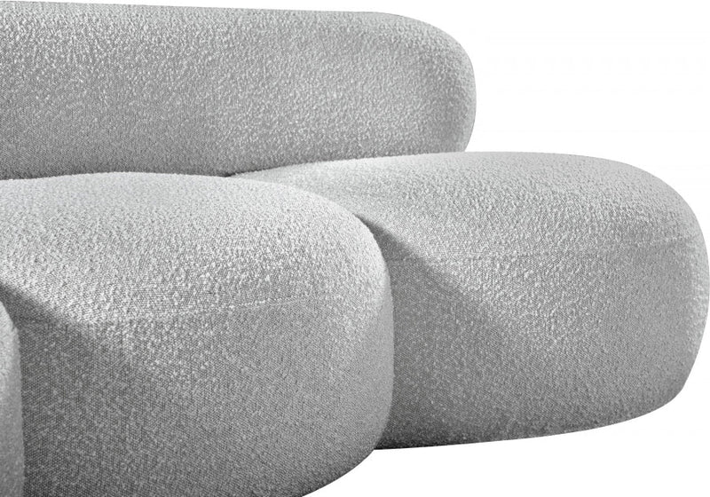 Venti 88.5" Boucle Fabric Upholstered Sofa in Grey - 140Grey-S