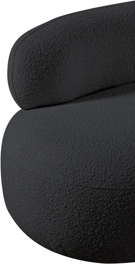 Venti Boucle Fabric Upholstered Living Room Chair in Black - 140Black-C