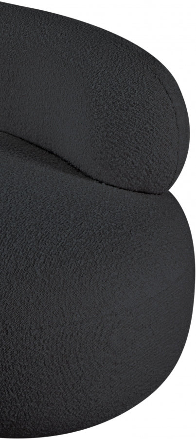 Venti Boucle Fabric Upholstered Living Room Chair in Black - 140Black-C