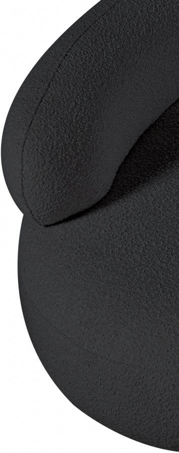 Venti Boucle Fabric Upholstered Living Room Chair in Black - 140Black-C