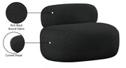 Venti Boucle Fabric Upholstered Living Room Chair in Black - 140Black-C