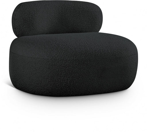 Venti Boucle Fabric Upholstered Living Room Chair in Black - 140Black-C