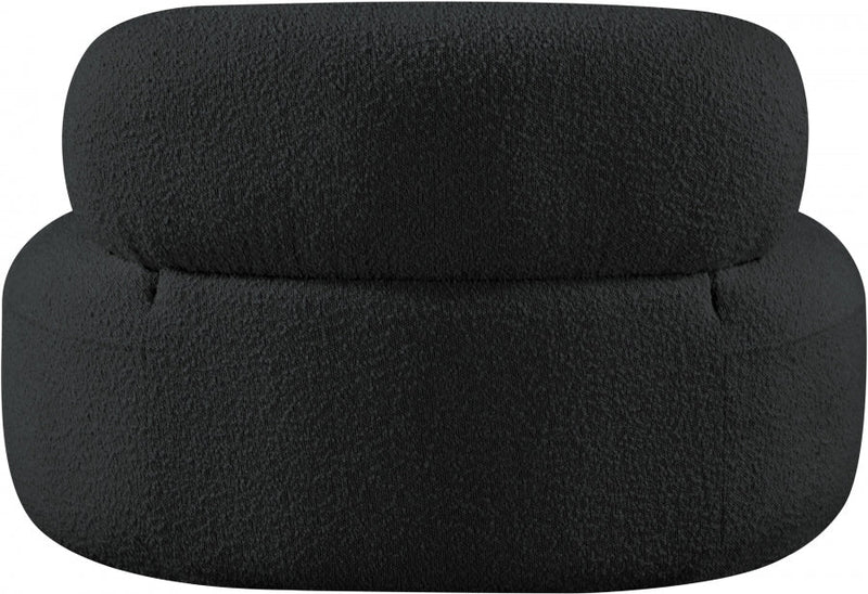 Venti Boucle Fabric Upholstered Living Room Chair in Black - 140Black-C