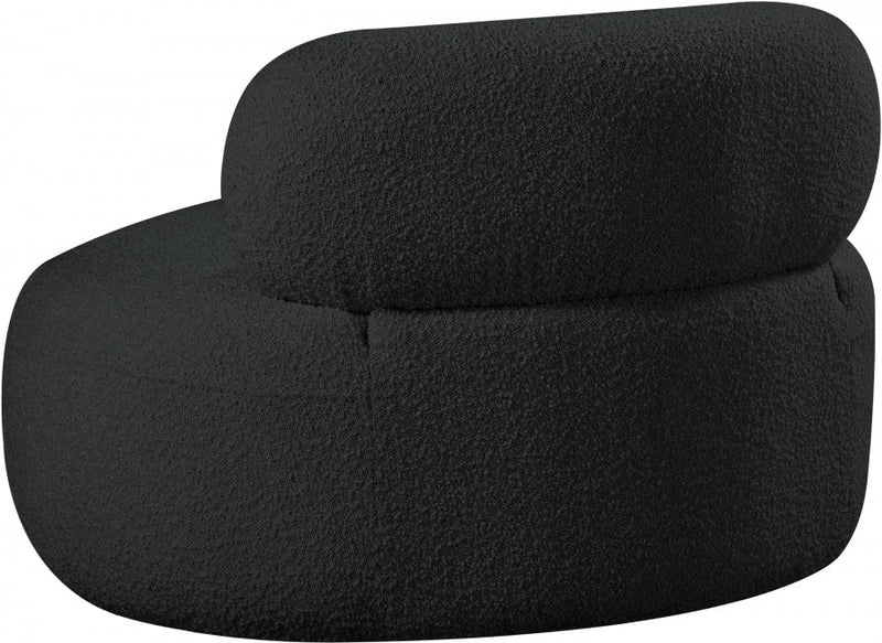 Venti Boucle Fabric Upholstered Living Room Chair in Black - 140Black-C