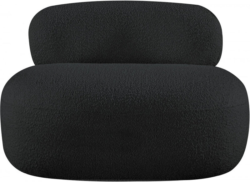 Venti Boucle Fabric Upholstered Living Room Chair in Black - 140Black-C