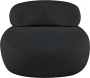 Venti Boucle Fabric Upholstered Living Room Chair in Black - 140Black-C