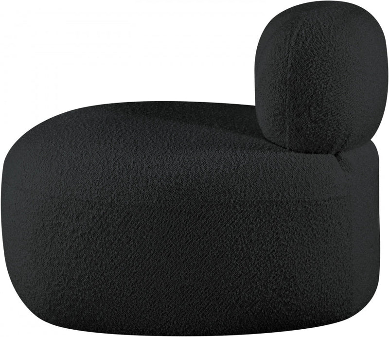 Venti Boucle Fabric Upholstered Living Room Chair in Black - 140Black-C