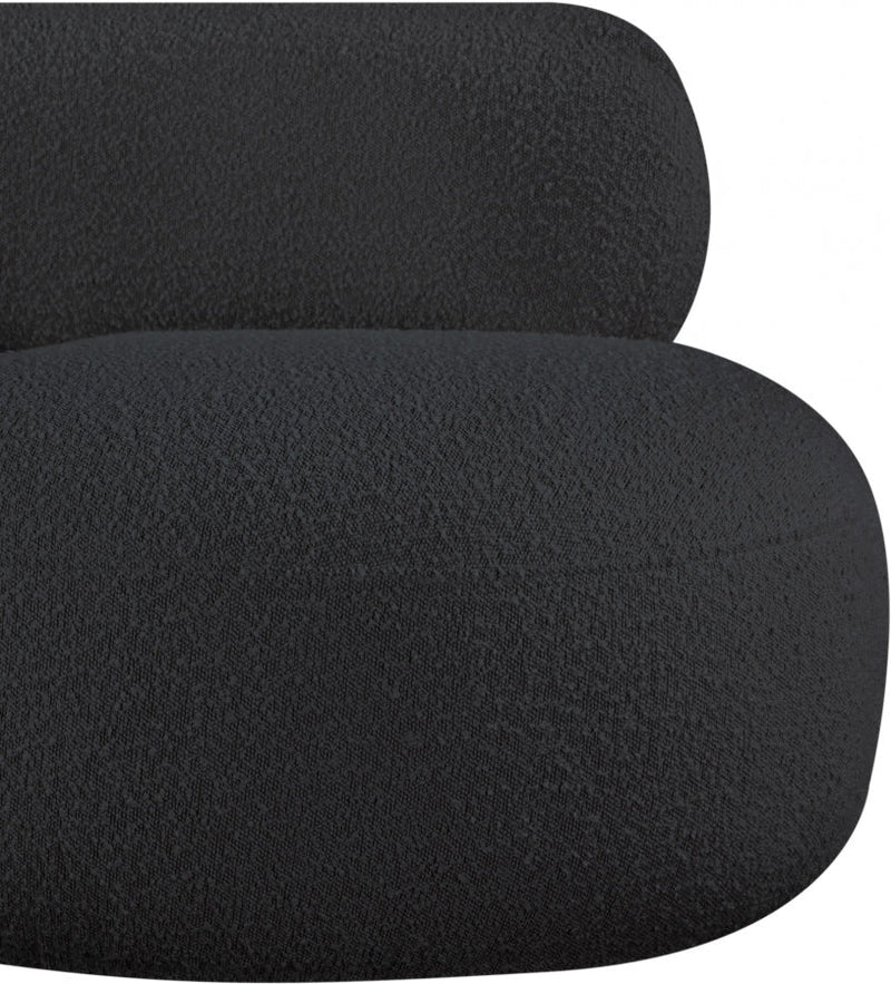 Venti Boucle Fabric Upholstered Living Room Chair in Black - 140Black-C