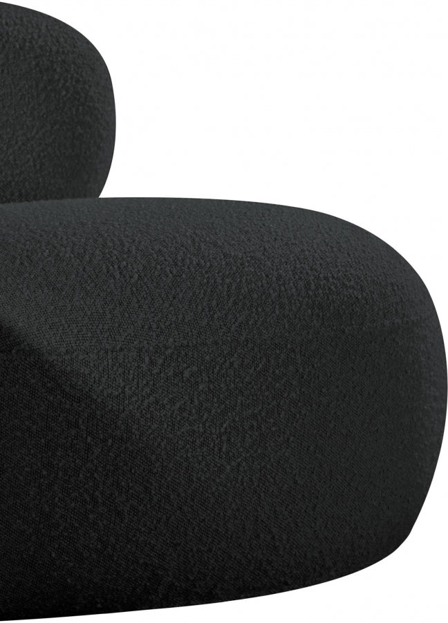 Venti Boucle Fabric Upholstered Living Room Chair in Black - 140Black-C