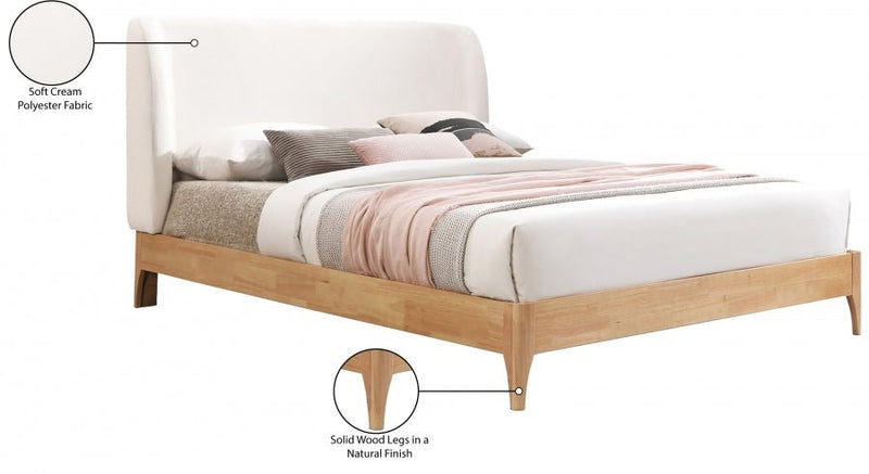 Ventura Fabric King Bed Cream - Gate FurnitureKing Bed
