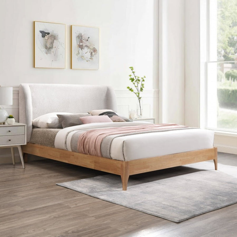 Ventura Fabric King Bed Grey - Gate FurnitureKing Bed