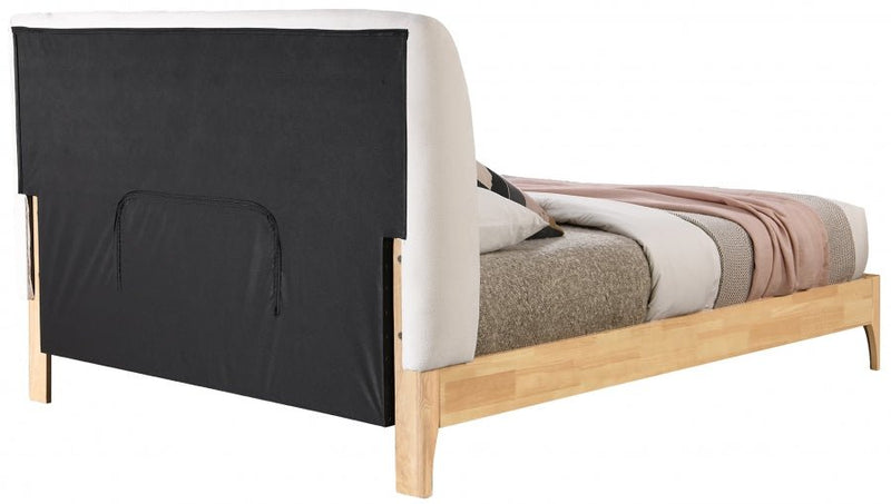 Ventura Fabric Queen Bed Cream - Gate FurnitureQueen Bed
