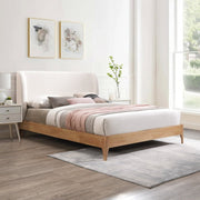 Ventura Fabric Queen Bed Cream - Gate FurnitureQueen Bed