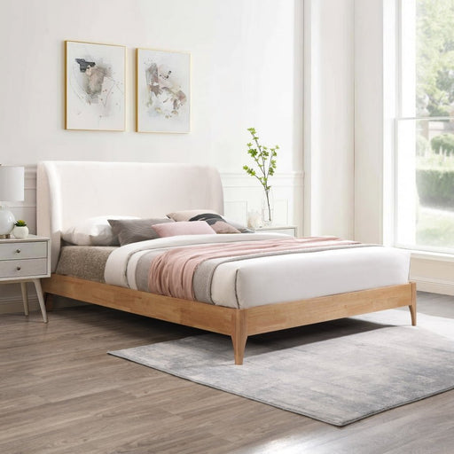 Ventura Fabric Queen Bed Cream - Gate FurnitureQueen Bed