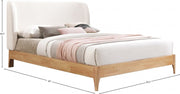 Ventura Fabric Queen Bed Cream - Gate FurnitureQueen Bed