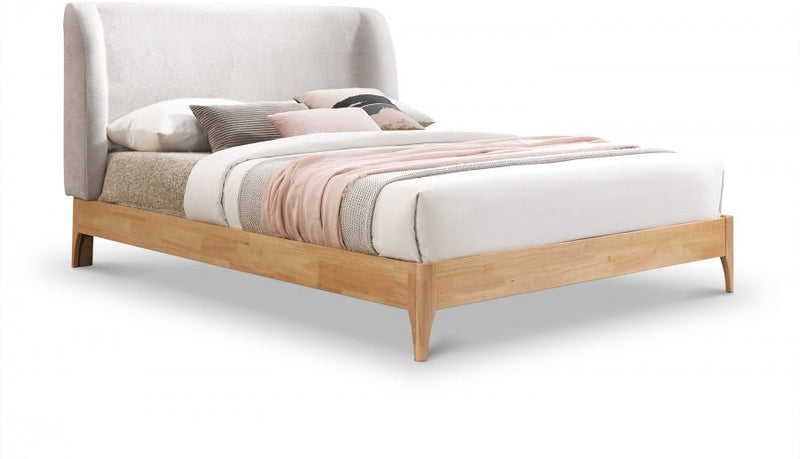 Ventura Fabric Queen Bed Grey - Gate FurnitureQueen Bed