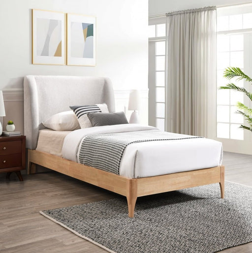 Ventura Fabric Twin Bed Grey - Gate FurnitureTwin Bed