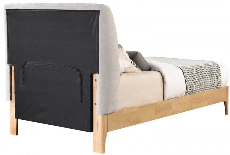 Ventura Fabric Twin Bed Grey - Gate FurnitureTwin Bed