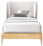 Ventura Fabric Twin Bed Grey - Gate FurnitureTwin Bed